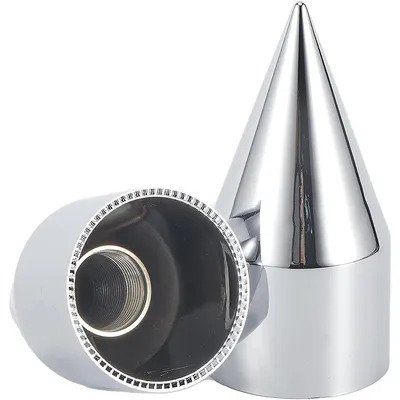 Lug Nut Cover, ABS Chrome Plastic, Pointed Tip, 33mm X 4-1/4"Screw On