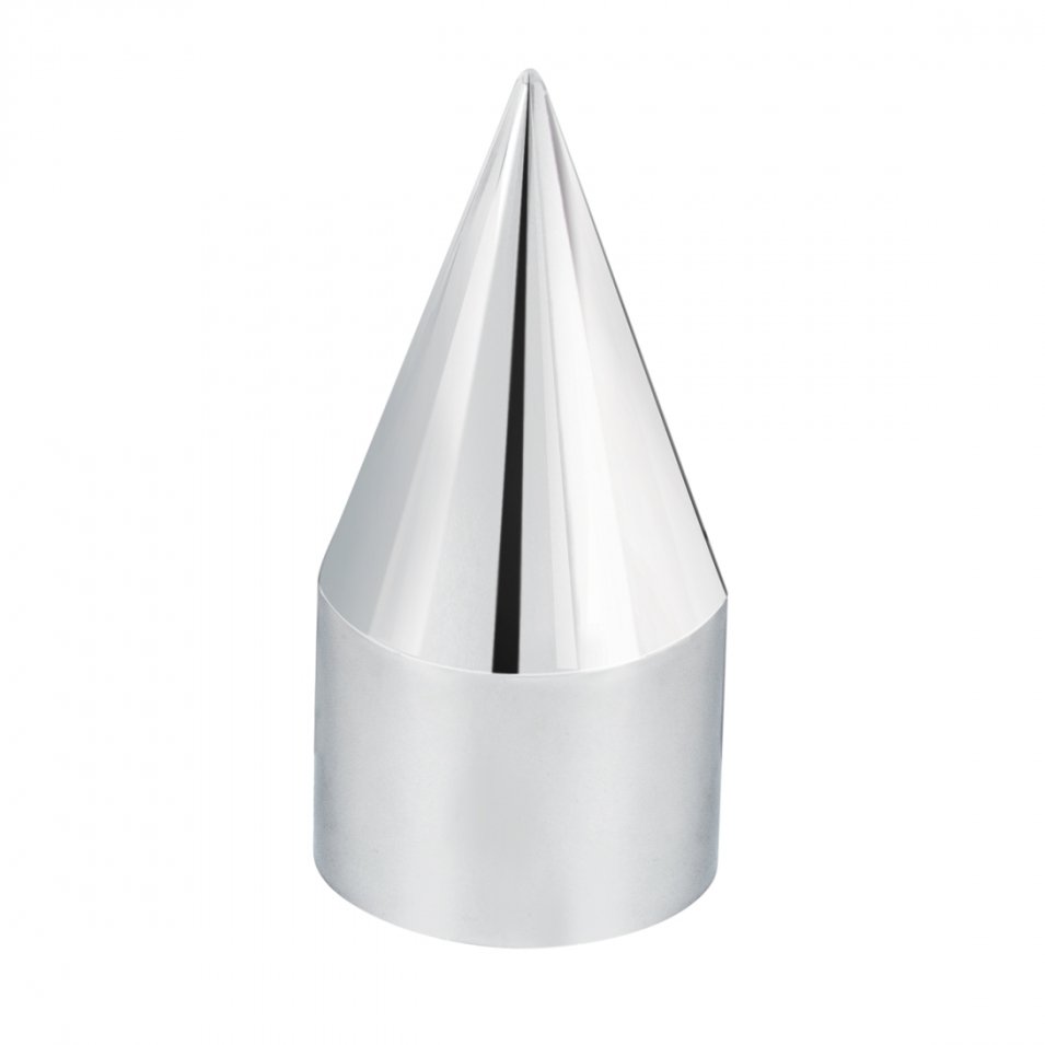Lug Nut Cover, ABS Chrome Plastic, Pointed Tip, 33mm X 4-1/4"Push On